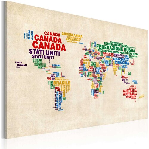  Slika - Italian names of countries in vivid colors 60x40 Cene