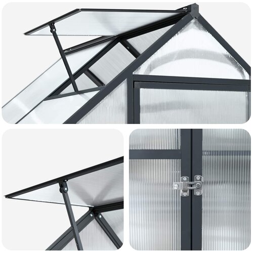  Vrtni staklenik s vratima Antracit 183,5 x 123 x 207 cm Slike
