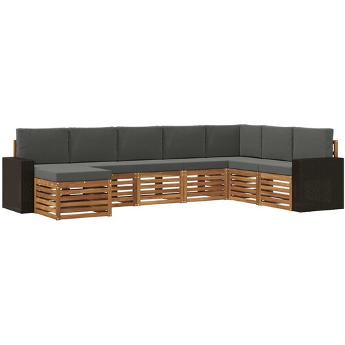 vidaXL Zunanja garnitura za sedenje 8 pcs Naravna in antracitna, (5000281480) Cene
