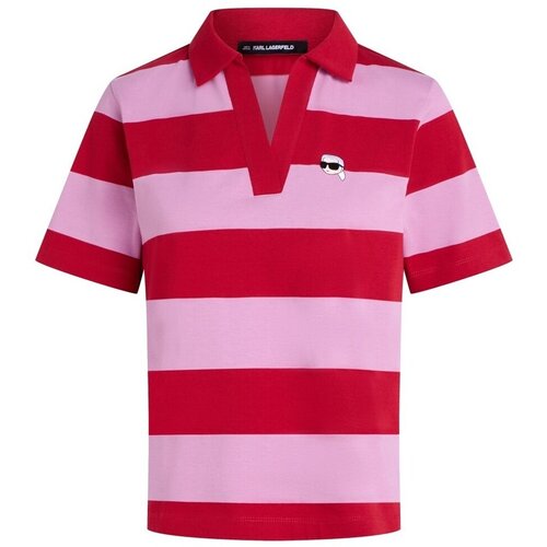 Karl Lagerfeld Polo majice kratki rokavi IKON PATCH STRIPE SSLV POL Rožnata Slike