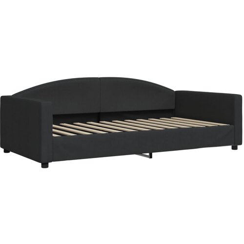  Dnevni krevet crni 100 x 200 cm od tkanine Slike