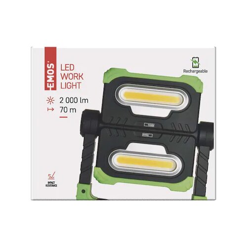 Emos polnilna led delovna svetilka 2x cob, 2000 lm, 8000 mah P4536 Slike