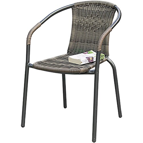 SUNFUN Vrtni stol Sunfun Maike (54 x 53 x 74 cm, jeklo in umetna masa, sivo-rjava) Slike