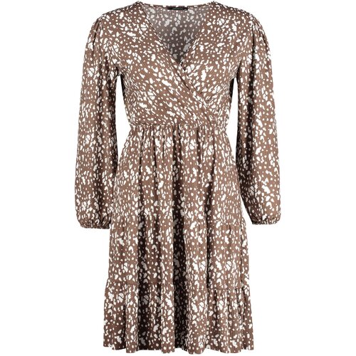 Trendyol Curve Plus Size Dress - Brown - A-line Slike
