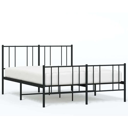 VidaXL metalni okvir kreveta uzglavlje i podnožje crni 140x190 cm Slike