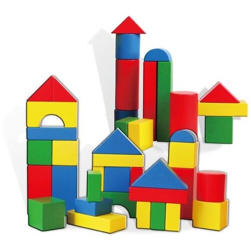 Viga Set 50 geometrijskih blokova u kutiji, drveni edukativni set Cene