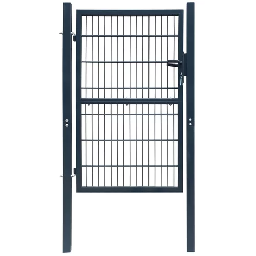 vidaXL 2D ograjna vrata (enojna) antracitno siva 106 x 210 cm
