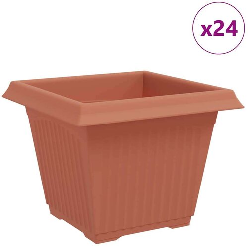  Kvadratna saksija za cvijeće 24 pcs Crvena cigla - Crvena cigla 33 x 33 x 26 cm 24 Slike