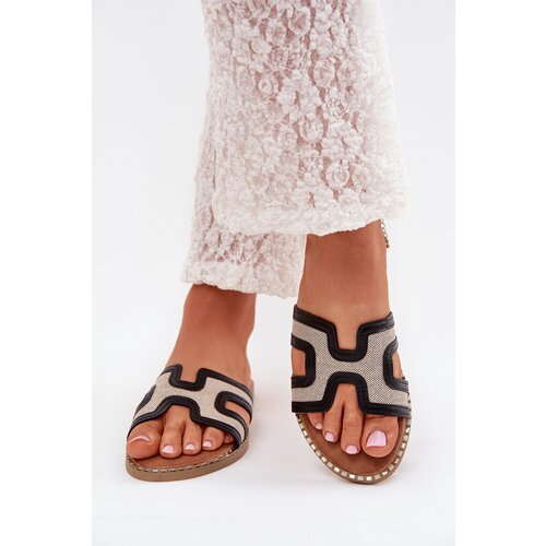 Boto Women Flat Heeled Slippers Black Vereya Cijene