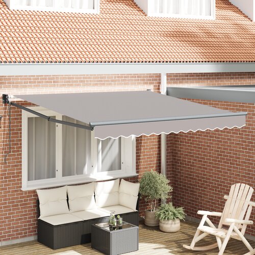 VidaXL Avtomatska retraktibilna tenda svetlo siva 350x250 cm, Zamenjava tkanine za tendo 3.5x2.5 m okvir svetlo siva Slike