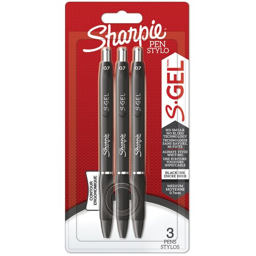 Sharpie gel pisalo S-GEL, 0,7 mm, črno, pretisni omot po 3 kos, (21656118) Cene