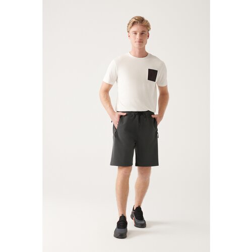 Avva Men's Anthracite Soft Touch Side Pocket Relaxed Fit Casual Fit Casual Sports Shorts Cene