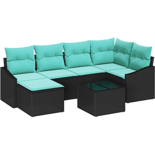  Set sofe 7 kom. Crna poliratan 288,5 x 123,5 x 85 cm Slike