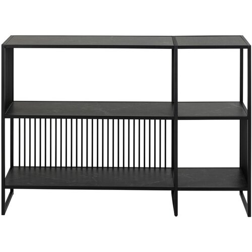 Actona Črn regal v kamnitem dekorju 120x83 cm Strington &amp;ndash; Slike