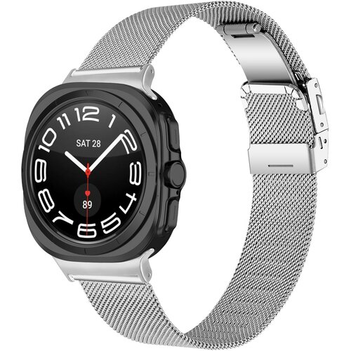 INF Milanski pa&scaron;ček z zanko za uro Samsung Watch 7 47 mm z želvasto zaponko Silver, (21624608) Cene