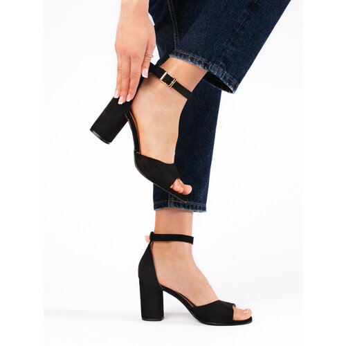 Shelvt Women's black stiletto sandals Slike