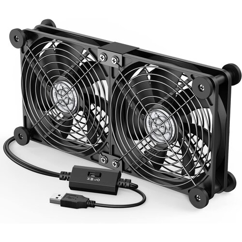ELUTENG Dvojni USB Ventilator 2x120mm, PC, PS5, Prenosnik, TV Box Slike