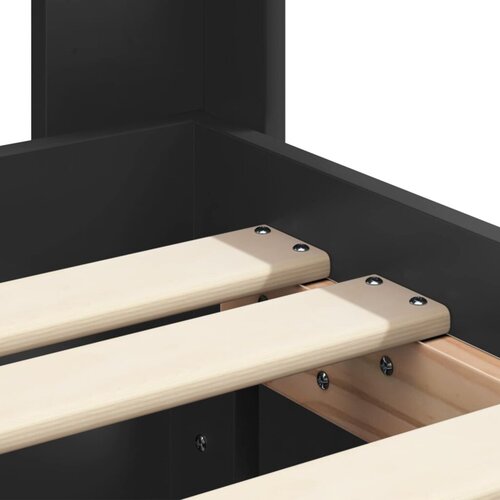 Okvir za krevet s pohranom i uzglavljem Crna 75 x 190 cm - Crna 75 x 190 cm Slike