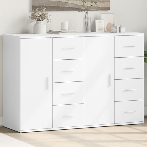  The Living Store Komoda 2 kosa bela 59x39x80 cm inženirski les - Komoda, (21440969) Slike