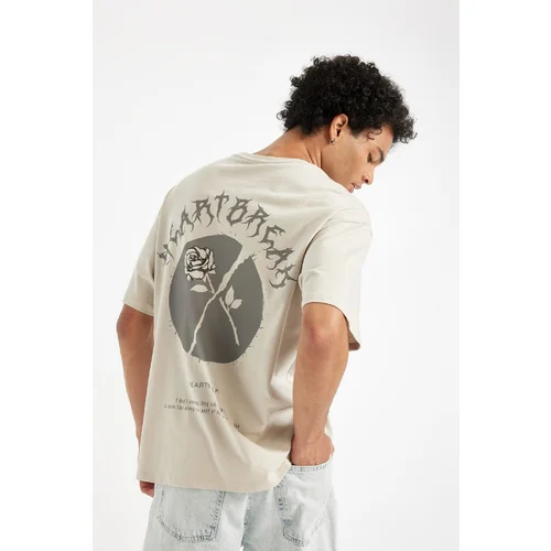 Defacto Comfort Fit Crew Neck Printed Short Sleeve T-Shirt