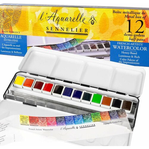 Sennelier Komplet akvarelnih barv 12 kos. Slike