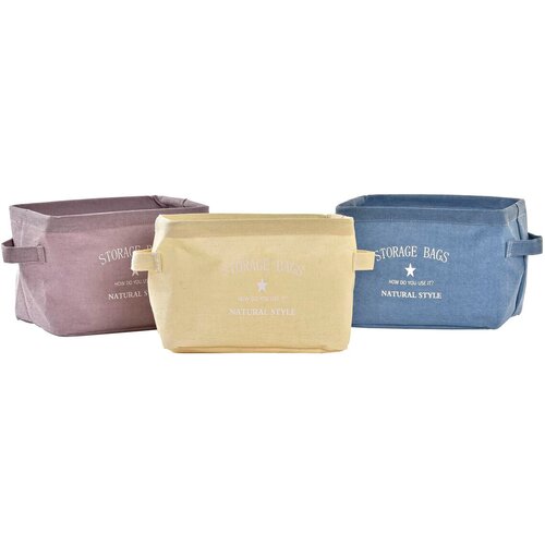 Ko&amp;scaron;ara DKD Home Decor Rumena Plava Granatna Platno moderan 20 x 16 x 15 cm (3 kom.) Slike