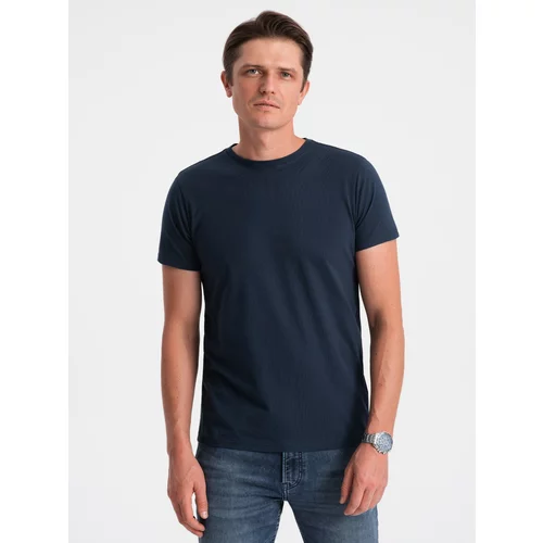 Ombre Classic BASIC men's cotton T-shirt - navy blue