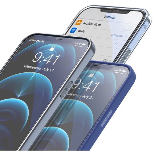 Baseus 2x 0,3 mm kaljeno steklo Anti-blue Light z okvirjem iPhone 12 Pro Max Slike