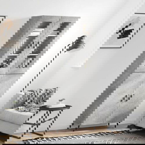 vidaXL Visoka komoda siva betona 69 5x34x180 cm od konstruiranog drva Cene