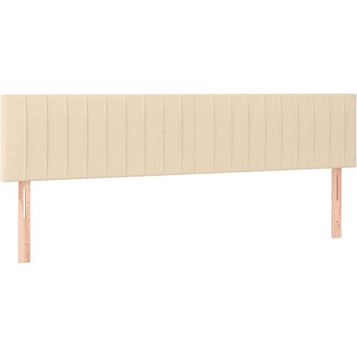  Krevet s oprugama i madracem LED krem 120 x 190 cm od tkanine Slike