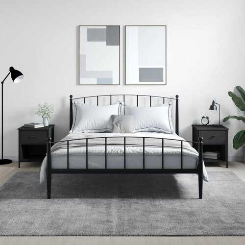 VidaXL Noćni ormarići 2 kom crni 40 x 42 x 50 cm od konstruiranog drva Slike