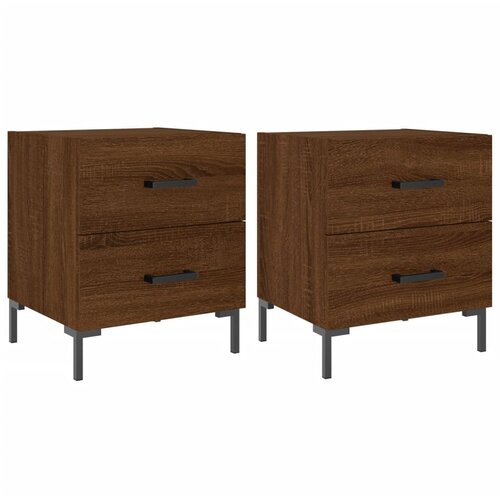 Maison Chic Dvo delni komplet Nočne omarice - Nočne mize rjavi hrast 40x35x47,5 cm inženirski les, (21686847) Slike