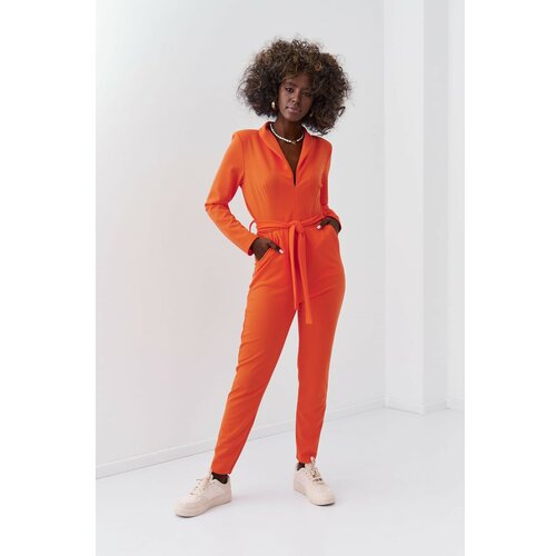 Fasardi Elegant orange jumpsuit with long sleeves Cene