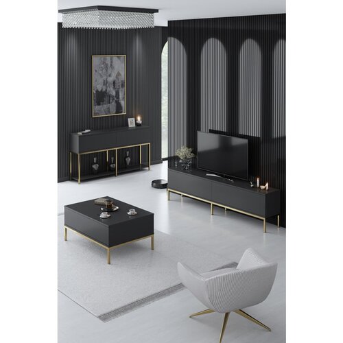 Hanah home Lord - Anthracite, Gold AnthraciteGold Living Room Furniture Set Cene