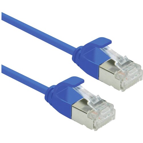 Roline u/ftp datacenter patch kabel Cat.6A (razred ea), lsoh, tanek, moder, 0,15 m 21153340 RJ45 omrežni kabel CAT6a u/ftp 0.15 m modra 1 kos, (20630602) Cene