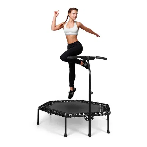 Klarfit Jumpanatic Pro, fitness trampolin, 50" / 127 cm O, šipka s rukohvatom, crni