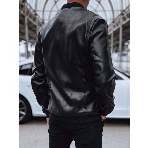 DStreet men's leather bomber jacket black Cene