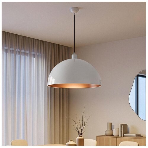 Brilagi LED luster na sajli METALO 1xE27/40W/230V prečnik 60 cm bela/bakarna Slike