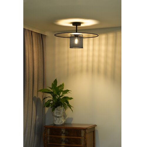  Duolla - Plafonski luster TOKYO RATTAN 1xE27/15W/230V, prečnik 50 cm, crna/srebrna Slike