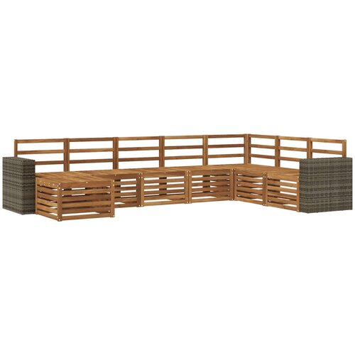 vidaXL Zunanja garnitura za sedenje 8 pcs Naravna Masiven les akacije, (5000280138) Cene