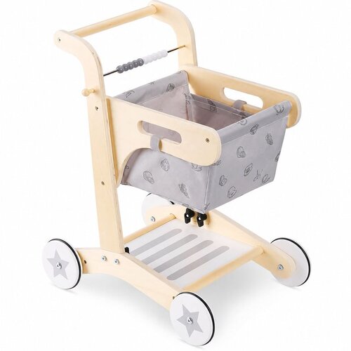 Kinder Home Drvene hodalice za bebe kolica za kupovinu sa korpom, igračka za guranje, montesori ( HL003 ) Slike