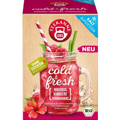 Teekanne Bio Cold &amp;amp; Fresh - malina, hibiskus in limonska trava - 15 čajnih vrečk Slike