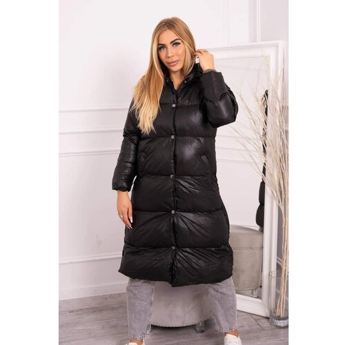 Kesi Quilted winter jacket with a hood black Slike