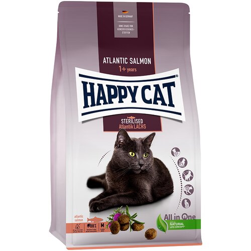 Happy Cat Sterilised Adult atlantski losos - 10 kg Slike
