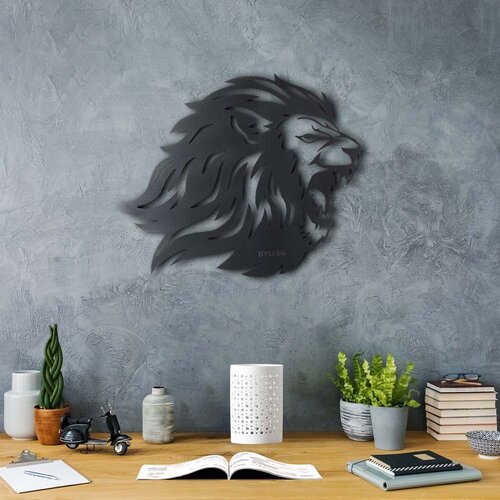 Wallity Zidna dekoracija Roar Lion, 40 x 50 cm, Crna Cene