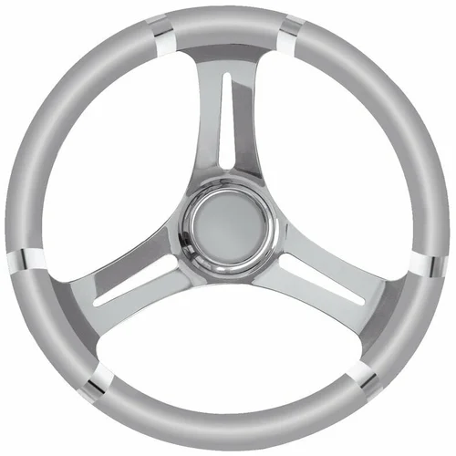 Osculati B Soft Polyurethane Steering Wheel Grey/Stainless Steel 350mm