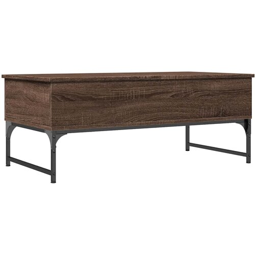  Stolić za kavu smeđa boja hrasta 100 x 50 x 40 cm drvo i metal Slike