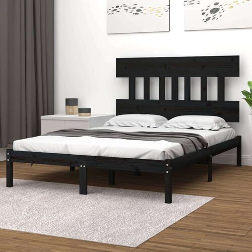  Posteljni okvir črn iz trdnega lesa 140x190 cm, (20646695) Slike