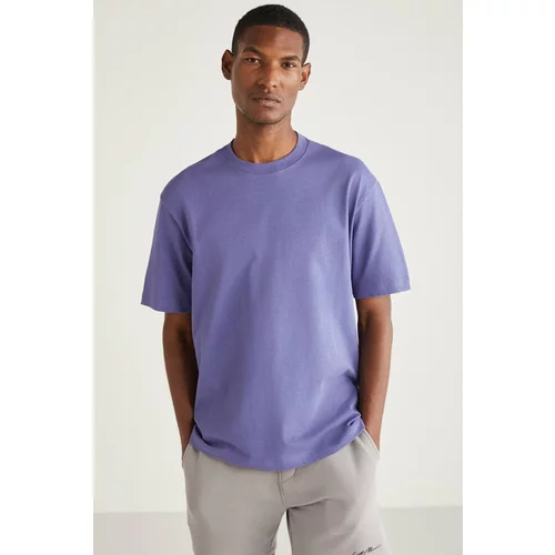GRIMELANGE CURTIS Basic Relaxed Blue Single T-Shirt