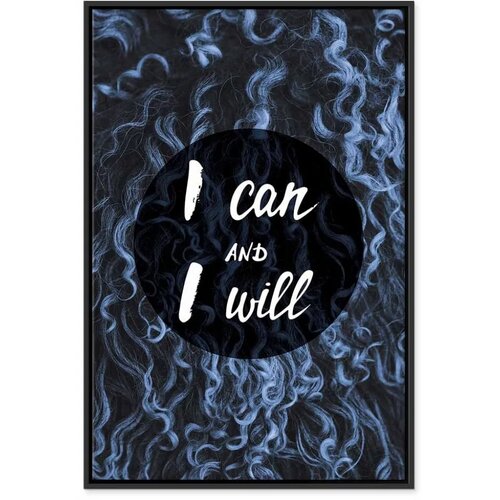  Slika - I Can and I Will (1 Part) Vertical 80x120 U crnom drvenom okviru Cene